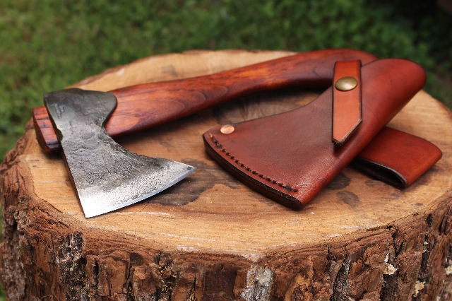 handmade, usa made, usa made axe, hatchet, chopping, wood chopping, outdoor, outdoorsman, survival, backwoodsman, hickory, axe made in america, axes made in the usa, ike bullington, wolf valley forge, valley forge, pack axe, back packing, camping, trail axe, hunting axe, trappers axe, camp axe, bush axe, belt axe, pack axe, leather shoulder rig, chopping axe, leather axe carrier, shoulder sling for axe, carpenter's axe, Wolf Valley Forge, Wolf Valley Forge axe release, Axe Wax, haversack, go bag, man purse, man bag, canvas bag, reenactor, reenacting, Trekker Axe, Axe Life